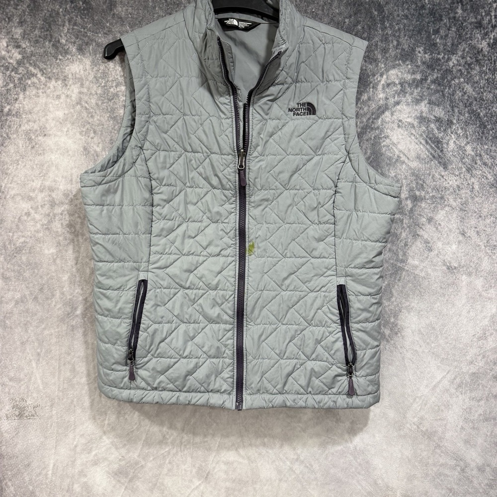 The North Face Women's XL Gray Quilted Insulated Vest Full Zip Lightweight